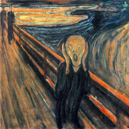 L'urlo di Edvard Munch, olio su tela, 91x74cm, 1885.