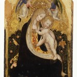 Antonio Pisano detto Pisanello, Madonna col bambino, detta Madonna della quaglia, tempera su tavola, cm 54×32.
