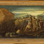 Jacopo Tintoretto, Trasporto dell’arca dell’alleanza, olio su tavola, cm 28×80.
